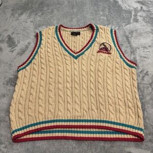 VTG 80s Lavon Sport Cable Knit Sweater Vest Mens M Golf Outdoor Indie Retro